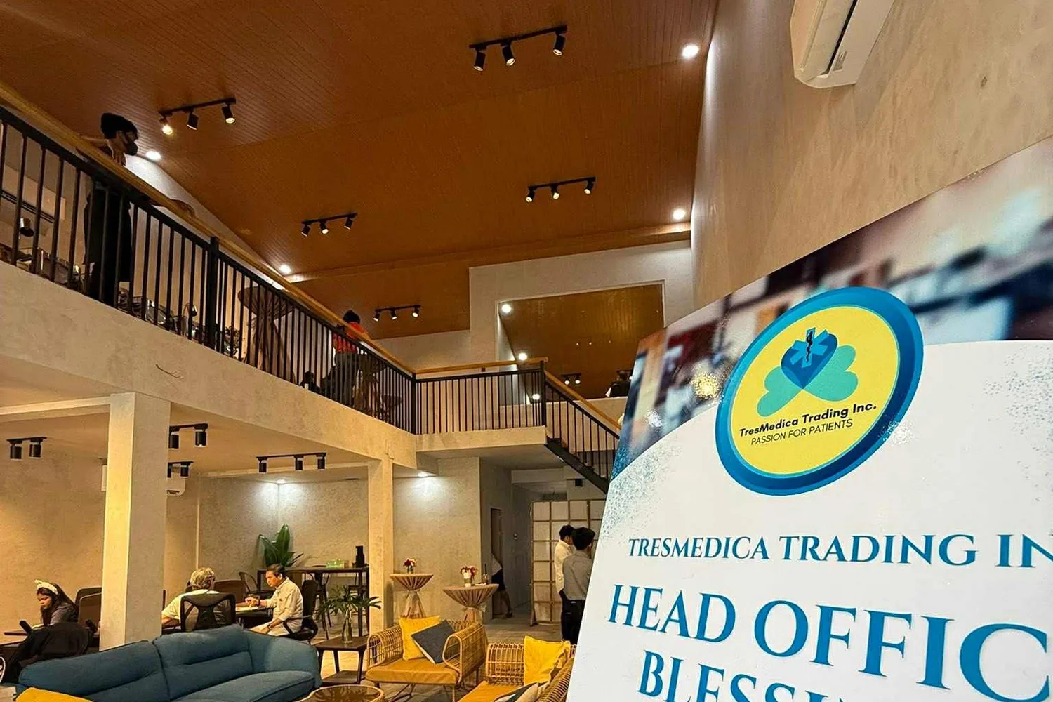 The TresMedica head office lobby during the blessing